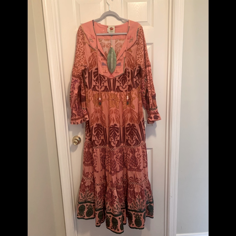 Farm Rio Annika Pront Macaws Maxi dress..  just in time for summer